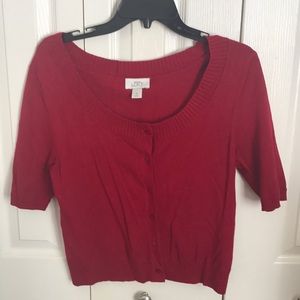 Loft red cardigan sweater